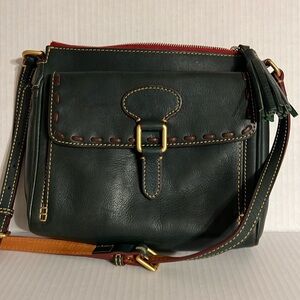 Dooney & Bourke Flap Pocket Green Florentine Crossbody Shoulder Bag